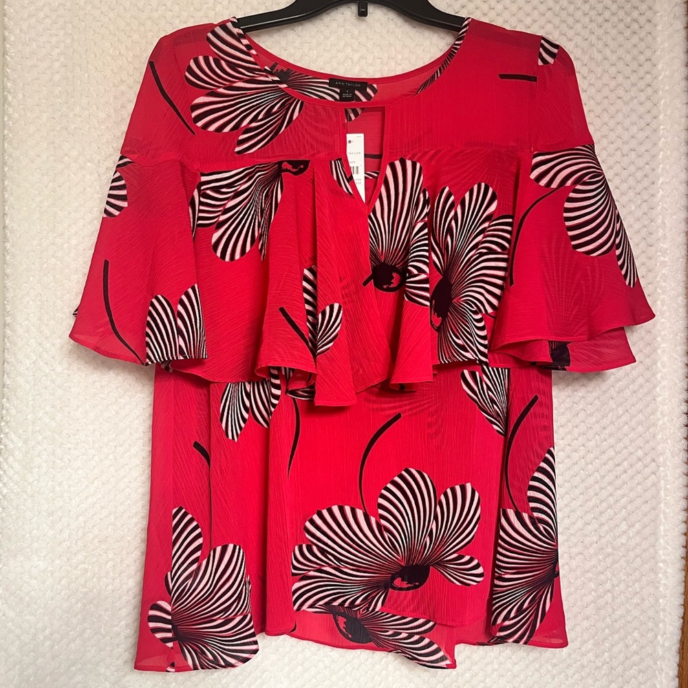 NWT Floral Pink Ann Taylor Blouse